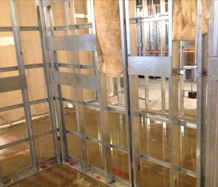 Water damage on a construction site