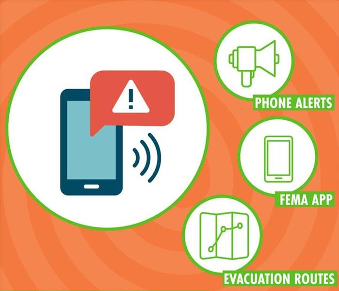 Be informed graphic - cell phone alert image for hurricane preparedness week