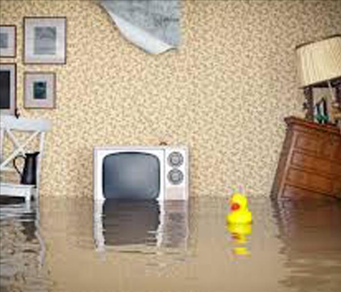house flooded and furniture in water